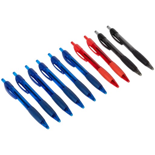 Viacfarebné zasúvacie perá Office Essentials, 10 kusov