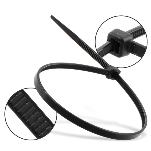 100x sťahovacie pásky Káblové pásky Zipsy 2,5 x 150 mm Silné UV sťahovacie pásky