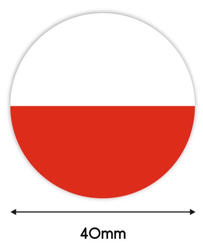VLASTENSKÉ PRÍLEŽITOSTNÉ NÁLEPKY - POĽSKÁ VLAJKA (40mm) - 48 kusov