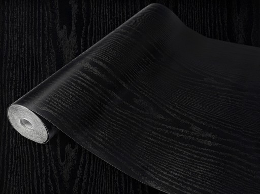 Fóliová nálepka Black Wood Cover doska, stôl, posteľ