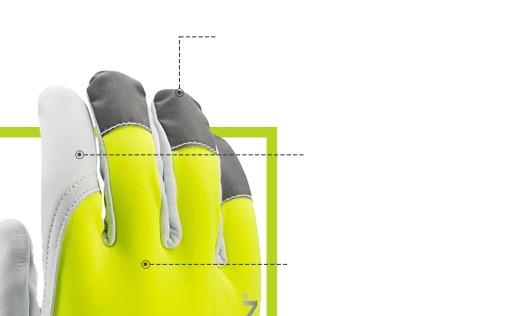 Reflexné kožené Fluo reflexné rukavice, 1 pár, veľkosť 8