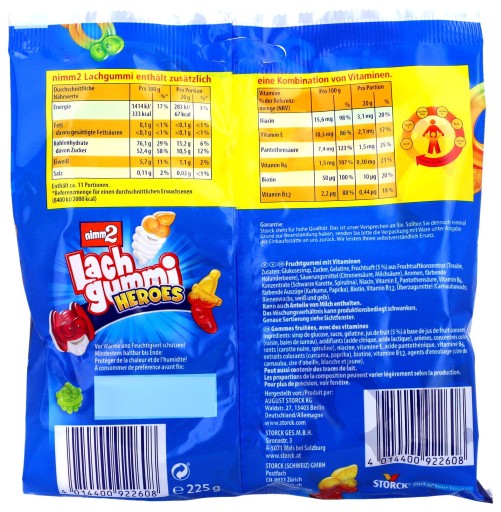 Ovocné želé s vitamínmi Nimm2 Heroes 225g DE