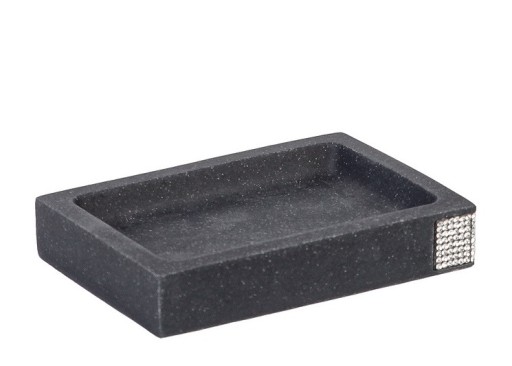 LINDOS GLAMOUR miska na mydlo polyresin antracit mat