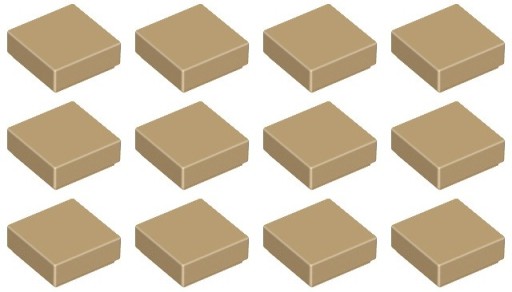 LEGO TILE 3070b 1x1 tmavý piesok (3g) 12 ks.