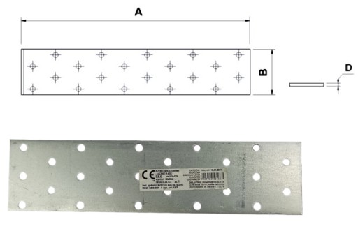 Plochá spojka LP-6 rozmery 50x200mm Skrutka-kov