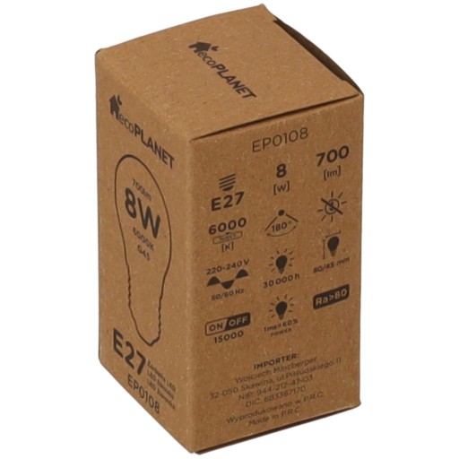 LED žiarovka E27 8W G45 Ball Cold Color 700LM