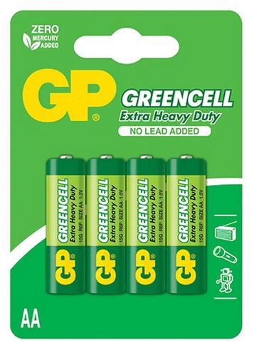 Batérie GP GREENCELL Extra Heavy Duty 1,5V AA R6P 4 kusy