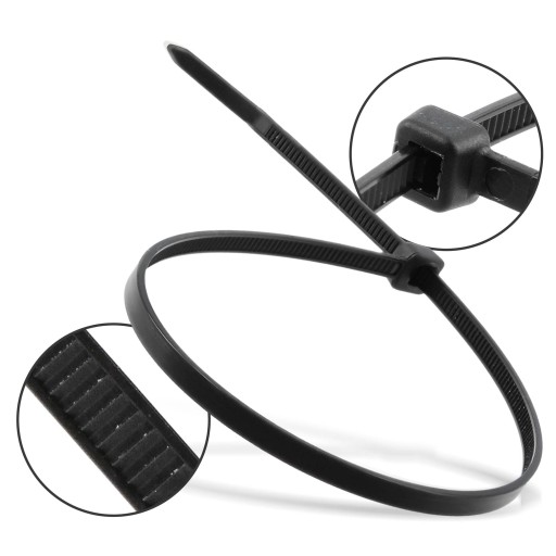 100x sťahovacie pásky Káblové pásky Zipsy 2,5 x 120 mm Silné UV sťahovacie pásky