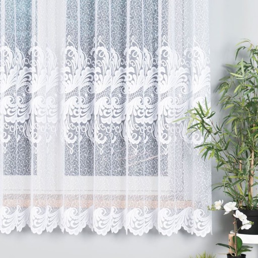 Žakárový záves z metra White, výška 180 cm
