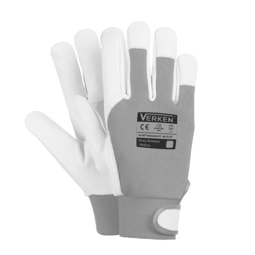 RUKAVICE UNIVERZÁLNE KOŽENÉ PRACOVNÉ RUKAVICE GreyArmour Velcro 10/XL