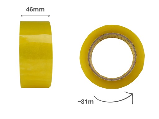 SILNÁ LEPIACE PÁSKA 46/81 TRANSPARENTNÉ BALENIE ŠIROKÉ 46mm VEĽKÁ ROLEČKA 81m