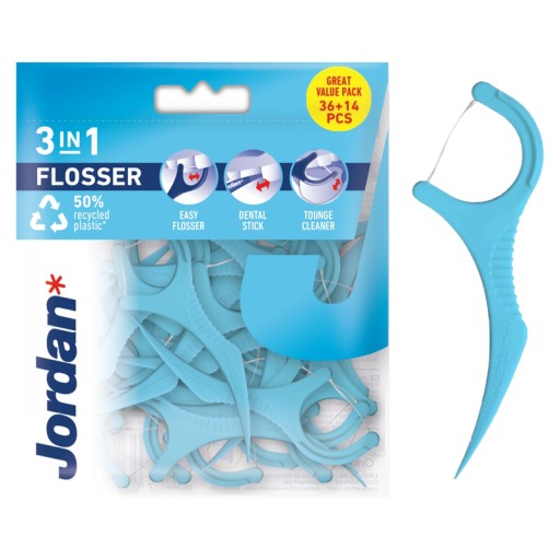 Zubná niť Špáradlá Jordan Flosser 3v1 x50