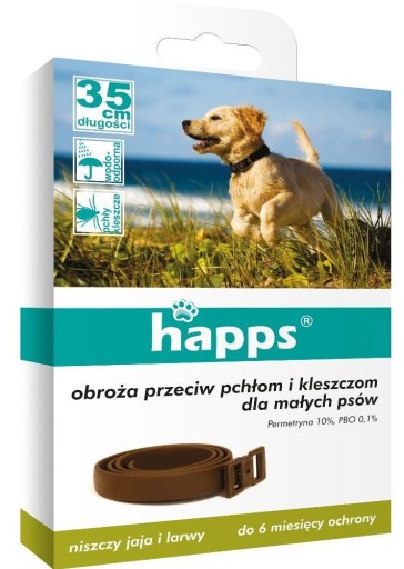 Obojok proti blchám a kliešťom pre psov 35 cm HAPPS