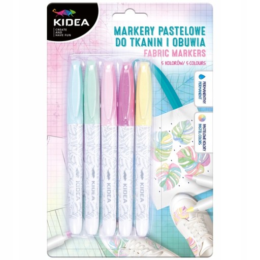 PASTELOVÉ ZNAČOVAČE NA LÁTKU A OBUV 5 FARIEB. KIDEA