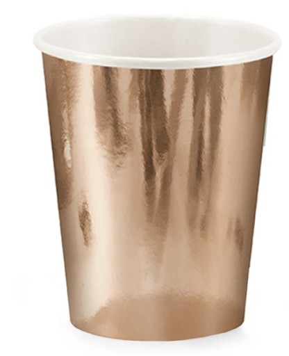 Hrnčeky Hrnčeky Rose Gold 6 kusov Slamky zadarmo