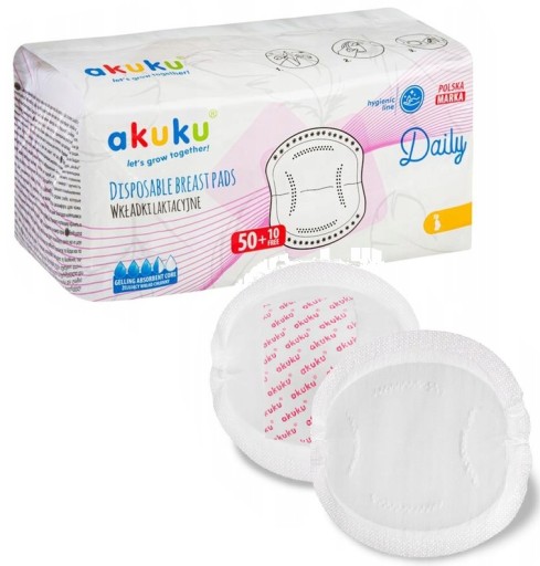 AKUKU ABSORBNÉ LAKTAČNÉ VLOŽKY 60 ks A0160