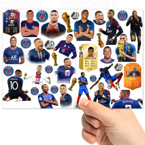 UMÝVAJÚCE DOČASNÉ TETOVANIE PRE DETI KYLIAN MBAPPE ORIGINÁLNE DIZAJNY