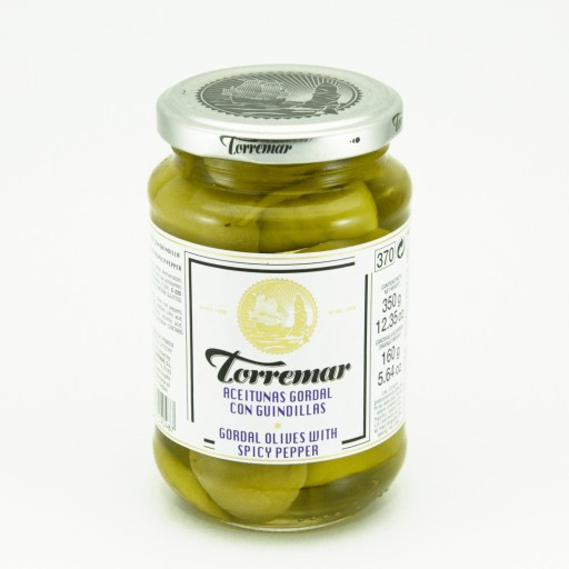 TORREMAR Zelené olivy Gordal plnené čili