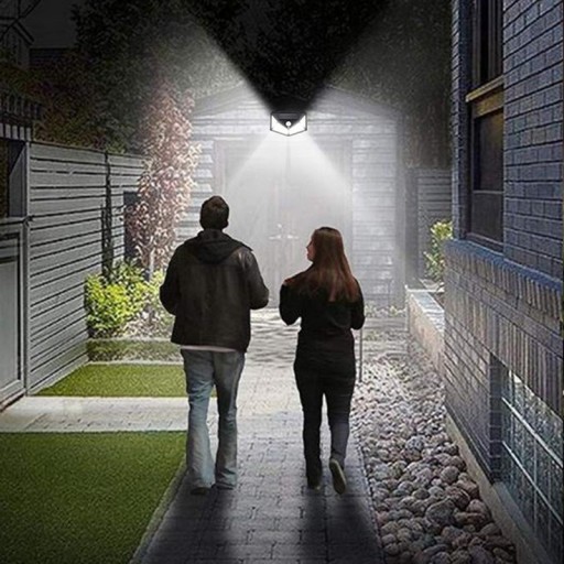 SOLAR LAMPA 100 LED S POHYBOVÝM A SÚMRAKOVÝM SENZOROM NÁSTENNÁ LAMPA