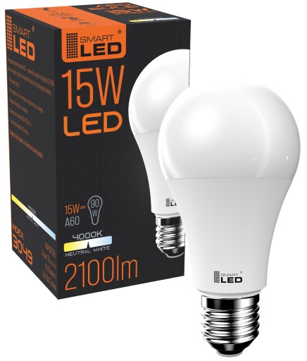E27 LED žiarovka 15W 2100lm silná A60 nebliká SZ