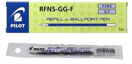 Krátka náplň do pera PILOT Rexgrip, B2P, Super Grip, modrá