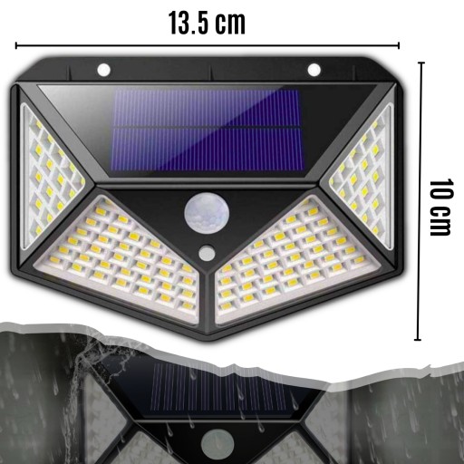 SOLAR LAMPA 100 LED SO SNÍMAČOM POHYBU SÚMRAK, NÁSTENNÁ FASÁDA