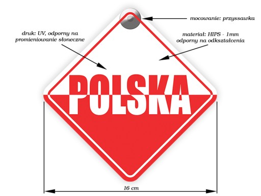 POĽSKO - VLAJKA - PRÍSAVKA NA OKINÁ AUTA