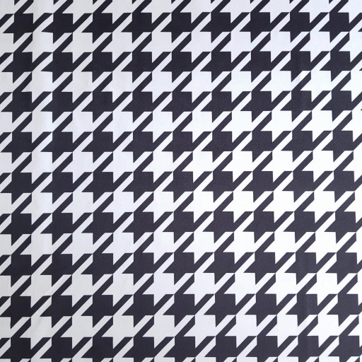 Poťahová látka velúrová potlač geometrický materiál Houndstooth čierna a biela
