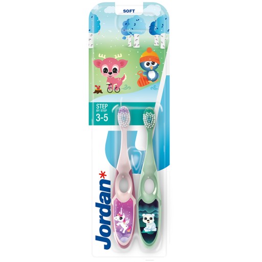 JORDAN Zubná kefka pre DETI Step3 6-9 rokov DOUBLE BRISTLES soft 2 ks.