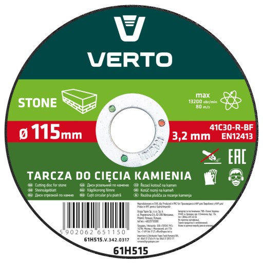 Rezný kotúč 115x3,2x22,2mm, VERTO 61H515