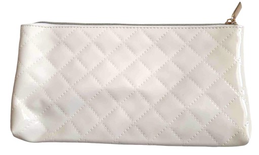 Veľká biela kozmetická taštička na zips, 25 cm