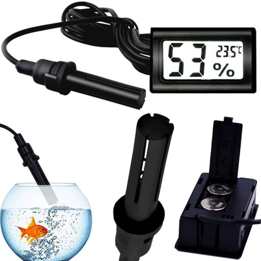 ELEKTRONICKÝ LCD TEPLOMER Vlhkomer so SONDOU 2V1