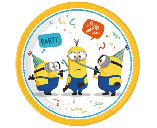 Papierové narodeninové taniere Minions 23 cm 8 ks.