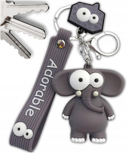 Keychain Kabelky prívesok slon slon tašky šedá peňaženka v páse