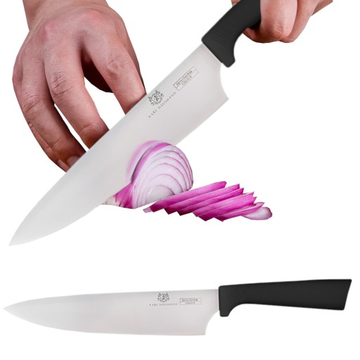 DOMÁCI GASTRONOMICKÝ NÔŽ DLHÝ NA SEKANIE ZELENINY A BYLINKOV OSTRÝ S BRDOU 20cm