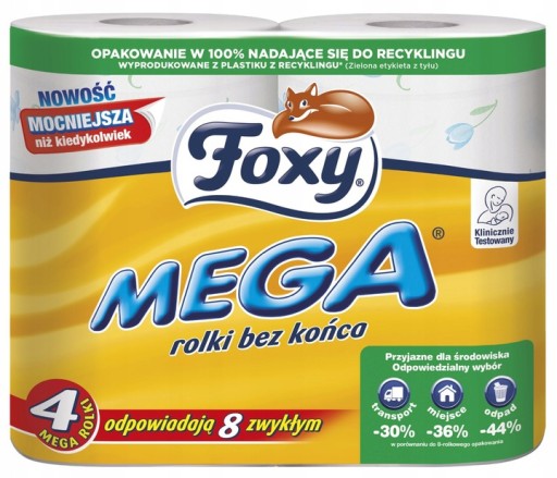 FOXY MEGA DLHÝ TOALETNÝ PAPIER 4 VALCE