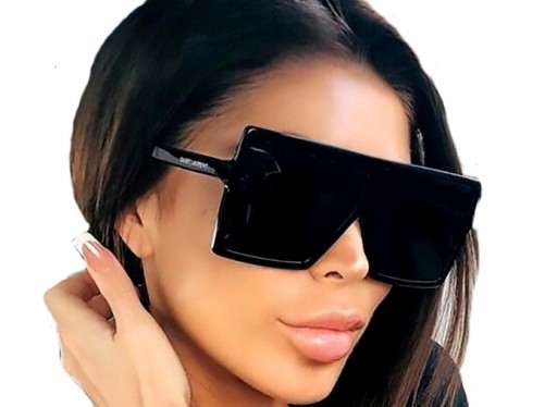 Veľké DÁMSKE slnečné okuliare čierne hranaté Glamour Feminine