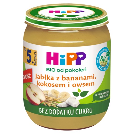 HiPP BIO dezert Jablká, banány, kokos a ovos, 160g