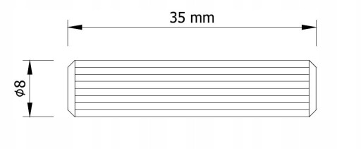 ČEP NA DREVENÝ NÁBYTOK Ø8x35mm (balenie = 100 ks)