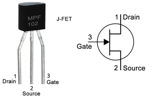 Tranzistor MPF102 TO92 JFET VHF 400 MHz