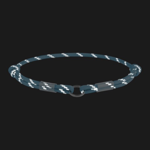 Reflexná modrá šnúrka paracord na štítok s adresou, veľkosť M