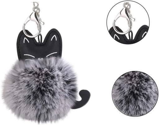 Prívesok na kľúče Mačka Prívesok na kľúče Kitten Soft Pompom