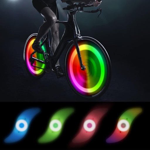 4 x LED SVETLO NA BICYKEL NA KRYT KOLESÁ RGB viacfarebný