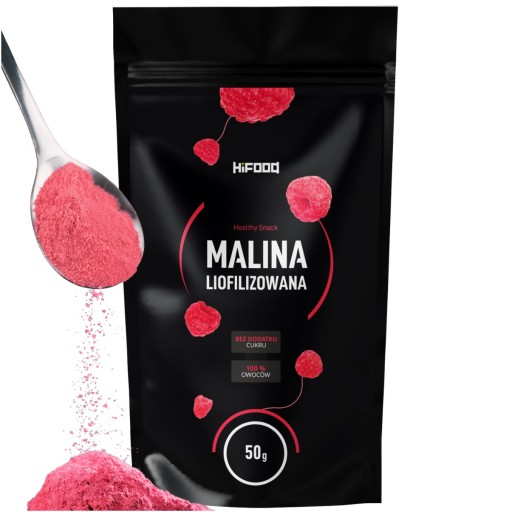 MALINA V PRÁŠKU 50g HiFOOD Malina 100% POĽSKO HiFOOD