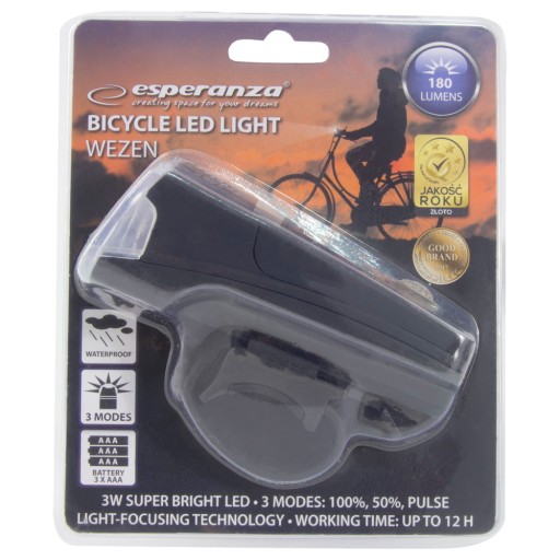 WEZEN LED predné cyklistické svetlo napájané AAA batériami