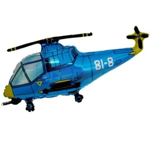 Fóliový balón HELICOPTER, modré lietadlo, 43 cm