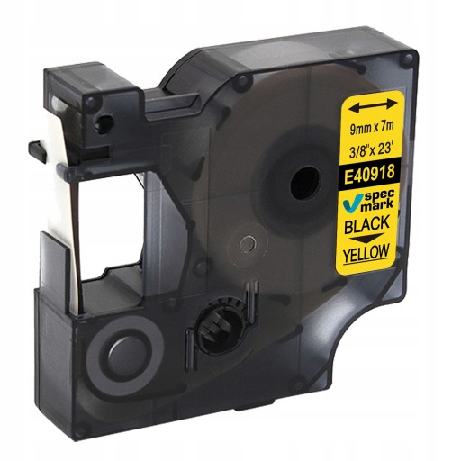 Páska pre DYMO D1 40918 9mm 7m žltá čierna S0720730 kompatibilná žltá