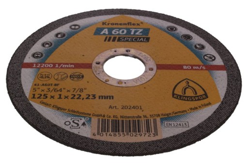 PLOCHÝ DISK A60TZ T1A 125*1,0*22 202401