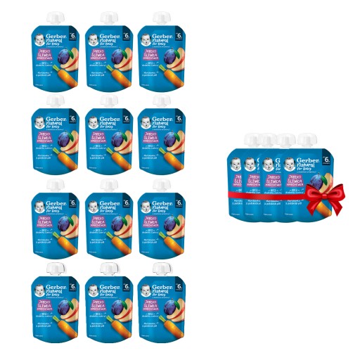 Gerber Mousse Dessert Jablko Slivka Mrkva po 6 mesiacoch 80 g