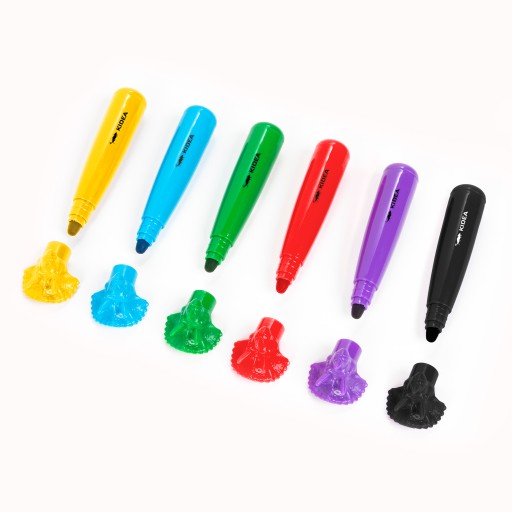 Fixky KIDEA Jumbo s figúrkou 6 farieb Dinosaury s pohodlným úchopom